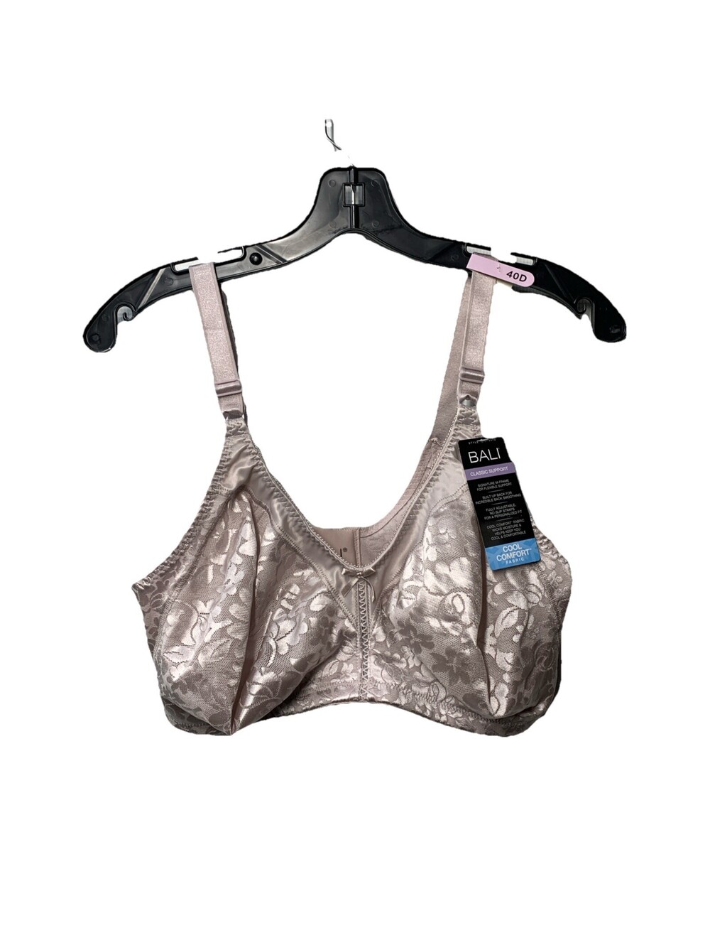 Bali Women's Double Support Spa Closure Wirefree T-shirt Bra DF3372 Size 40D